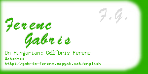 ferenc gabris business card